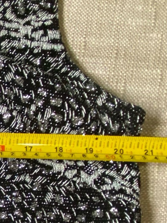 R&M Richards Vintage Black Silver Glitter Holiday Party Tank Camisole- Sz-18W - Picture 13 of 14